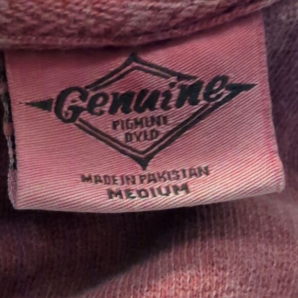 Women's Vintage Maroon Pigment Dyed Embroidered Cardigan Sweatshirt  Medium Boho - Picture 2 of 7